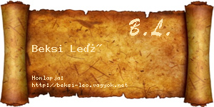 Beksi Leó névjegykártya